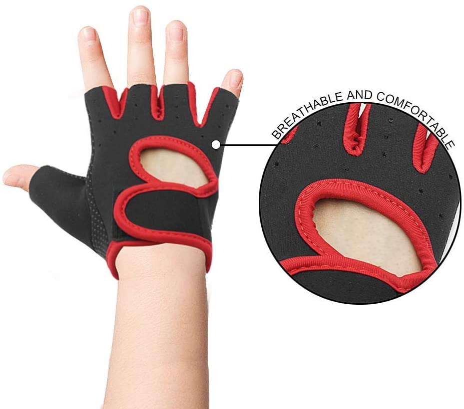 Gants d'entraînement sans doigts pour enfants, 1 paire, mitaine de Fitness antidérapante pour enfants, cyclisme, Yoga, haltérophilie, pour femmes