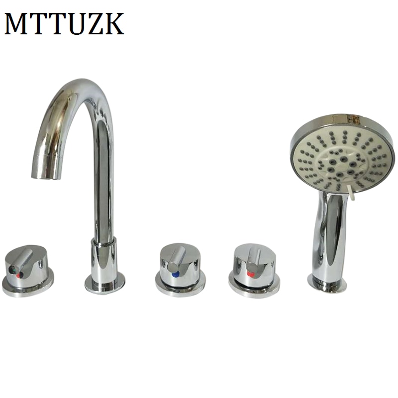 Mttuzk koud en water massief messing mengkraan kraan badkraan mengkraan voor badkamer jacuzzi kraan 5 stuks sets