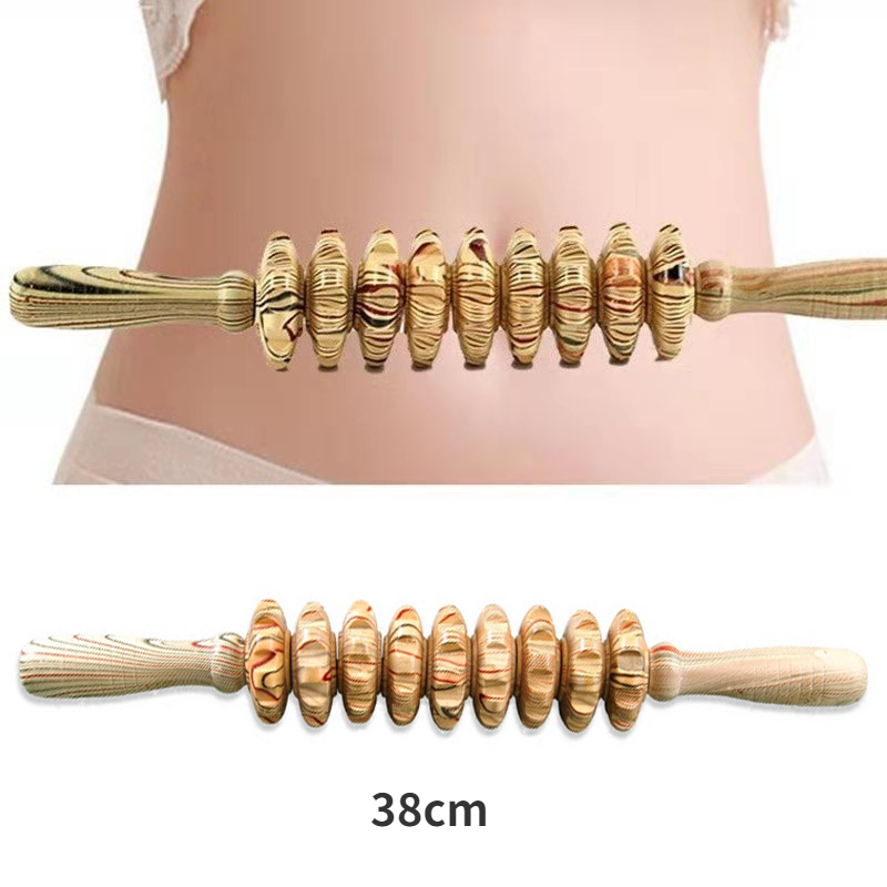 Houten Massage Roller Therapie Lichaamsmassageapparaat Voet Gezicht Schouderhals Hand Duw Roller Massageapparaat Lichaam Vormgeven Massage Tool: Wijn Rood