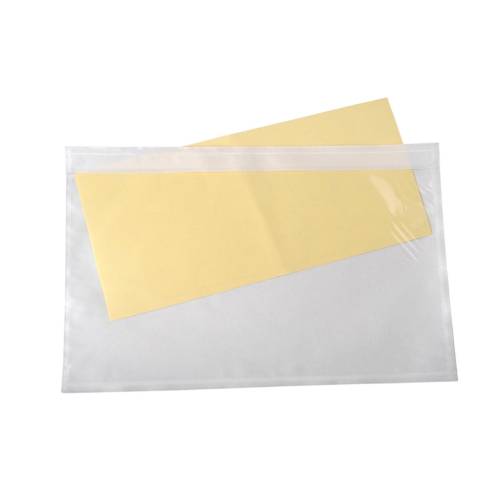 100pcs Self-Adhesive Packing List Envelopes Transparent Packing List Pouches for Invoice Label (15x18cm)