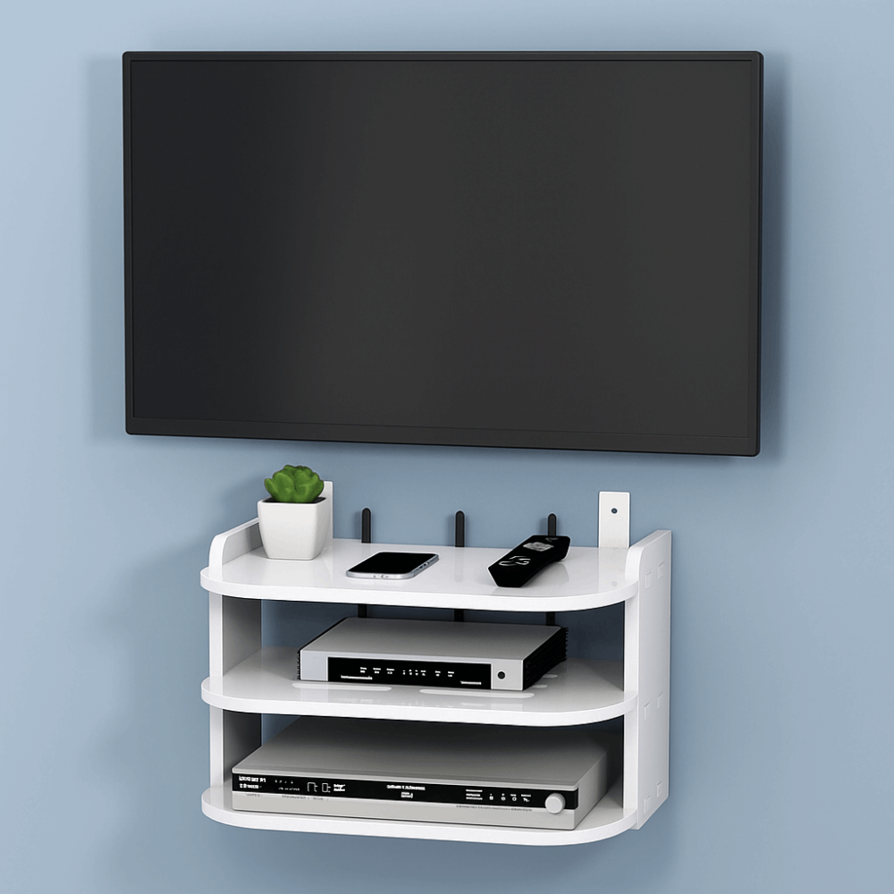 Shelf Router Spaces Plastic Wall Mounted Router Shelf Strong Load-Bear... – Vicedeal