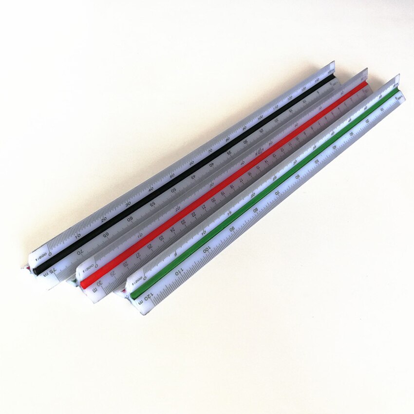 30cm Triangular Scale Ruler Students Study Measuring Gadgets Engineer Drafting Mapping Ruler Multi-function Ratio Ruler