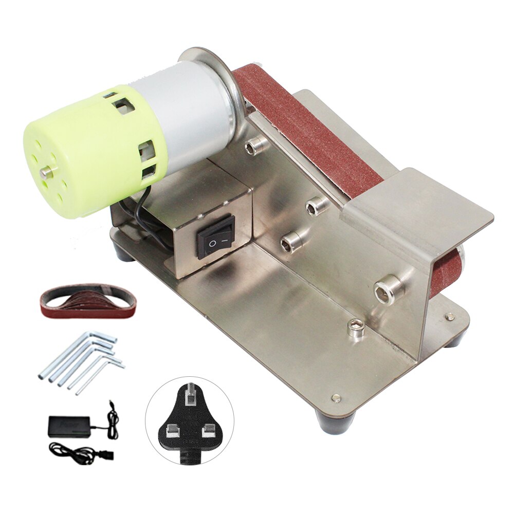 15- graders fast vinkel belte sliper knivsliper 7 nivå justerbar polermaskin 100w polermaskin med 10 stk slipe belter: Uk