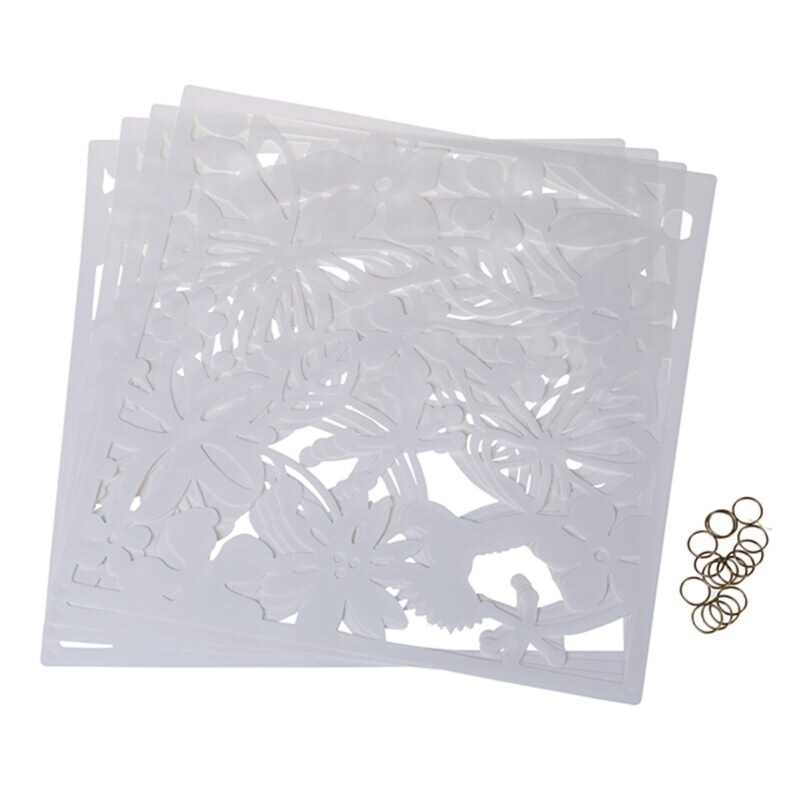 4 Pcs Butterfly Bird Flower Hanging Sn Partition Divider Panel Room Curtain Home Decor White