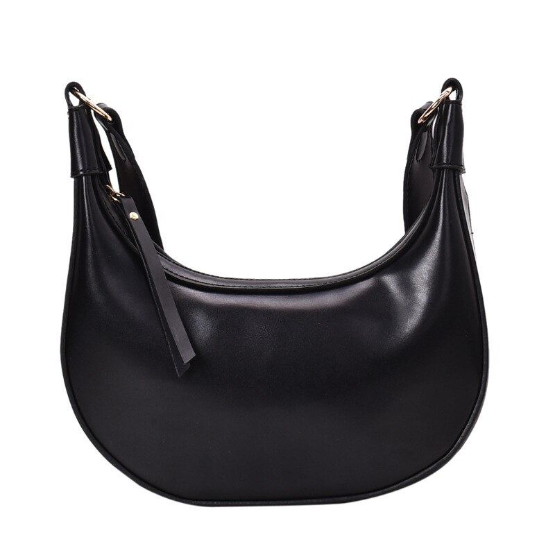 Sólida planície retro couro do plutônio crossbody sacos para as mulheres baguette saco pequeno ombro mensageiro saco senhora bolsas de telefone e bolsas: Black