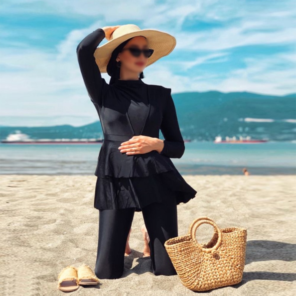LaFata Muslim Burkini - 3 Piece Modest Swimwear Set - Full Coverage