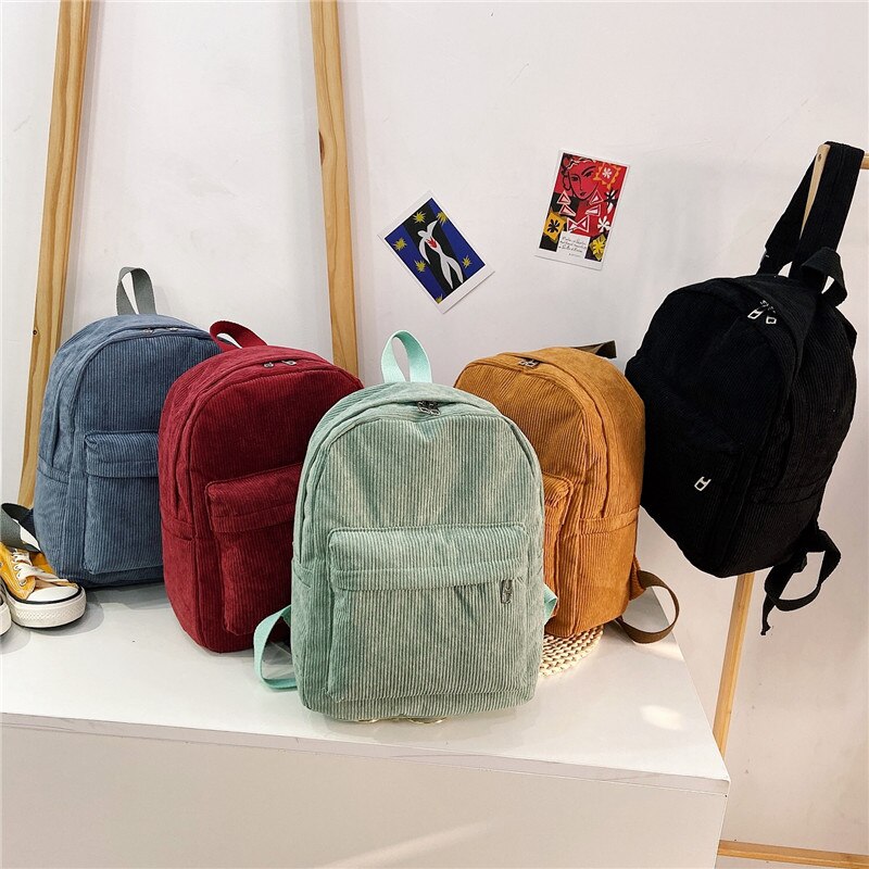 Trend Female Backpack Casual Women Backpack Small Velvet Solid Color Shoulder Bag Women Travel Mini School Bags Girl