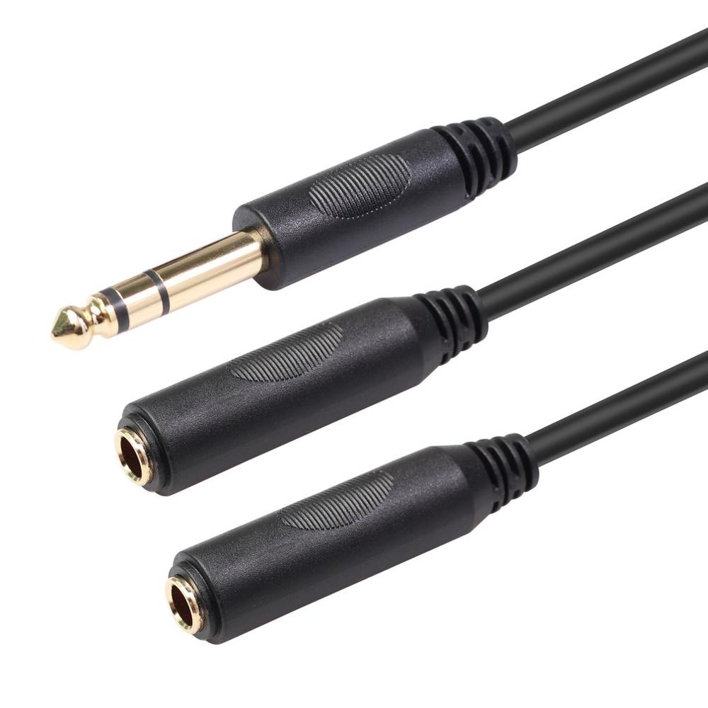 1/4 Splitter and 1/4 "trs Stereo Male to Dual 1/4" Trs Stereo Female Y Quarter Splitter Cable Transfer Cable