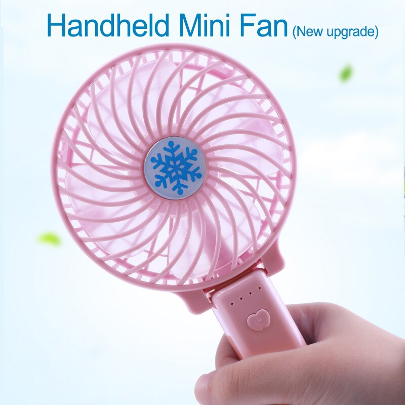 Portable Hand Fan USB Rechargeable Foldable Handheld Mini Fan Cooler 3 Speed Adjustable Cooling Fan Outdoor Travel Air Cooler
