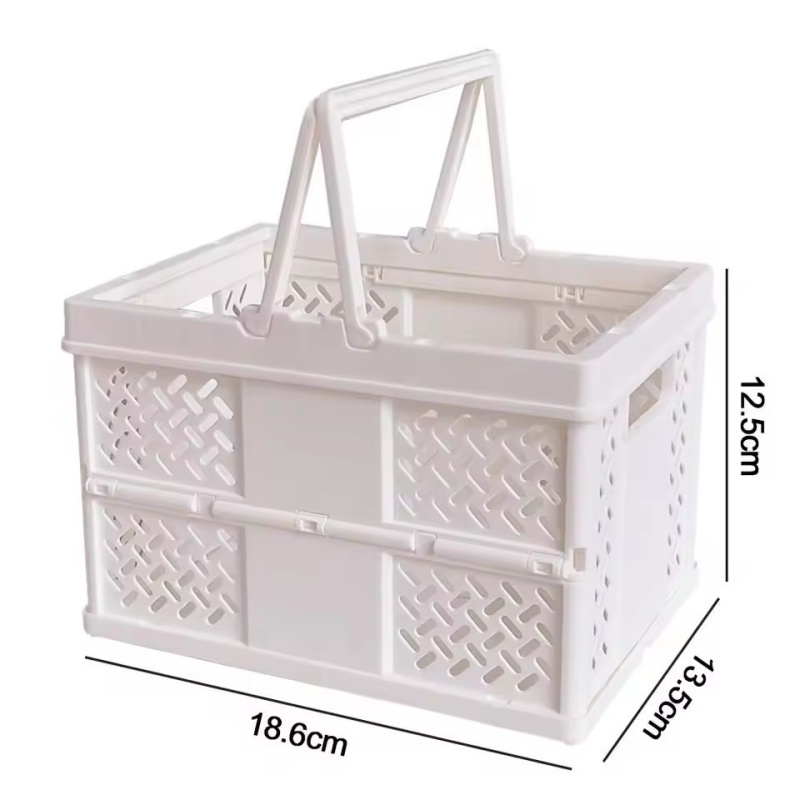 Panier de rangement Pastel pliable, grande boîte de rangement pliable avec poignée pour la cuisine, le salon et l'organisation du bureau, 1 pièce