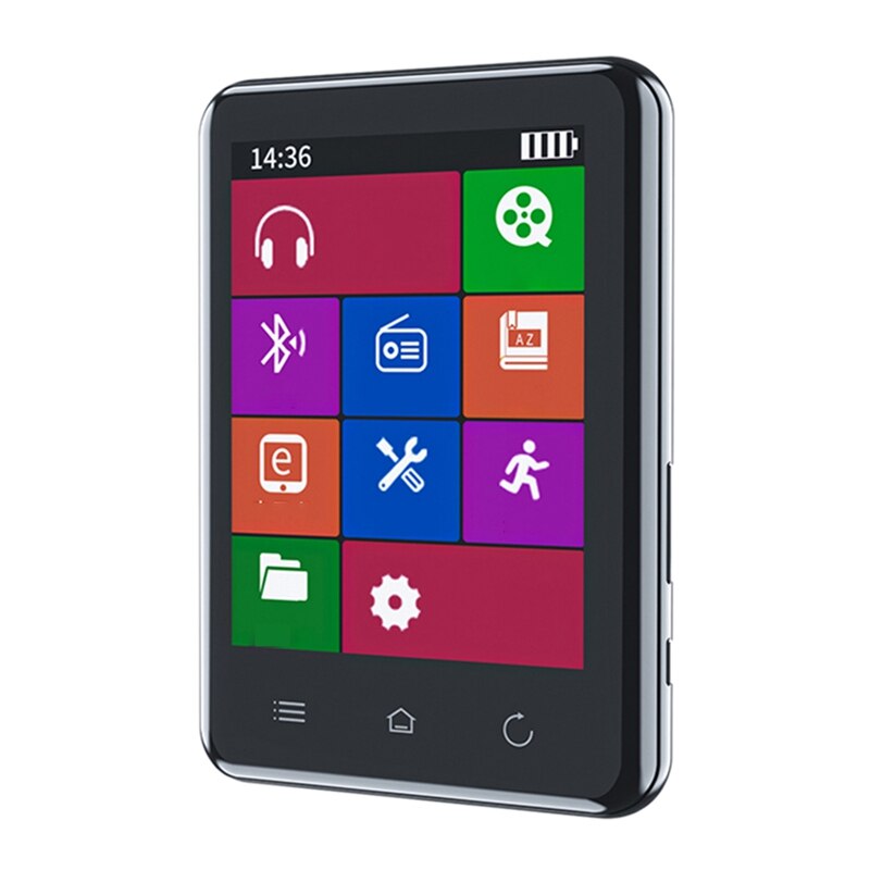 RUIZU D66 Bluetooth 5.0 MP3 Player Press Screen Music Player Portable FM Recorder E-Book Clock: Default Title