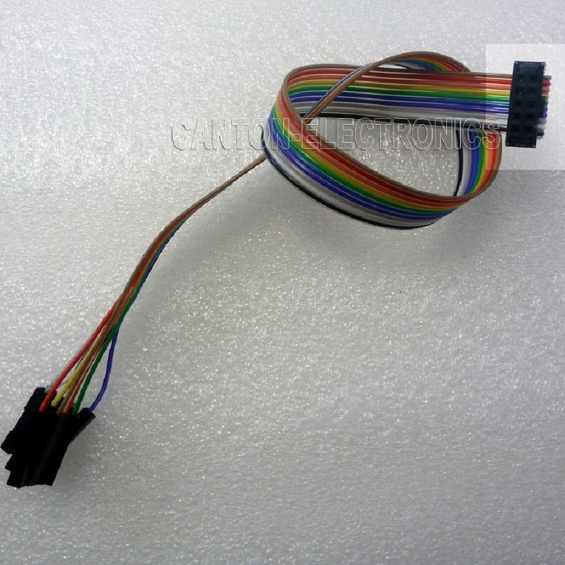 Jtag-cable isp idc de 2x5 a 10x1 pin, fc-10p, 2,54mm, para analizador lógico saleae xilinx, altera, celosía, fpga, cpld, programador usb
