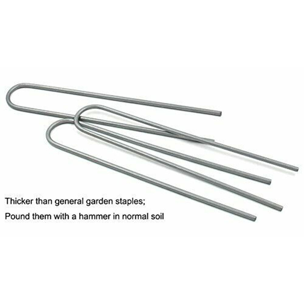 20PCS/set Multipurpose Galvanised Steel U Shaped Garden Turf Pin Tent Securing Pegs Ground Staple U Shape Fixing Peg
