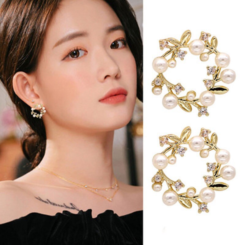 Nuovo coreano colorato strass perla clip su orecchini per le donne fascino farfalla fiori conchiglia orecchini gioielli regalo Brincos