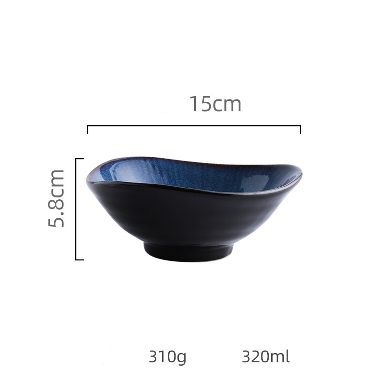 Blue Color Ceramic Tableware Home Flat Plate Deep Steak Dish Breakfast Dinner Plate Big Bowl Dinnerware Set Dish SetDinnerware: Noodle Bowl