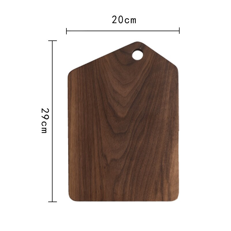 Tabla de corte de cocina de madera entera de nogal negro, tabla para cortar fruta de madera sólida, bandeja para cortar carne y pan: 29x20CM