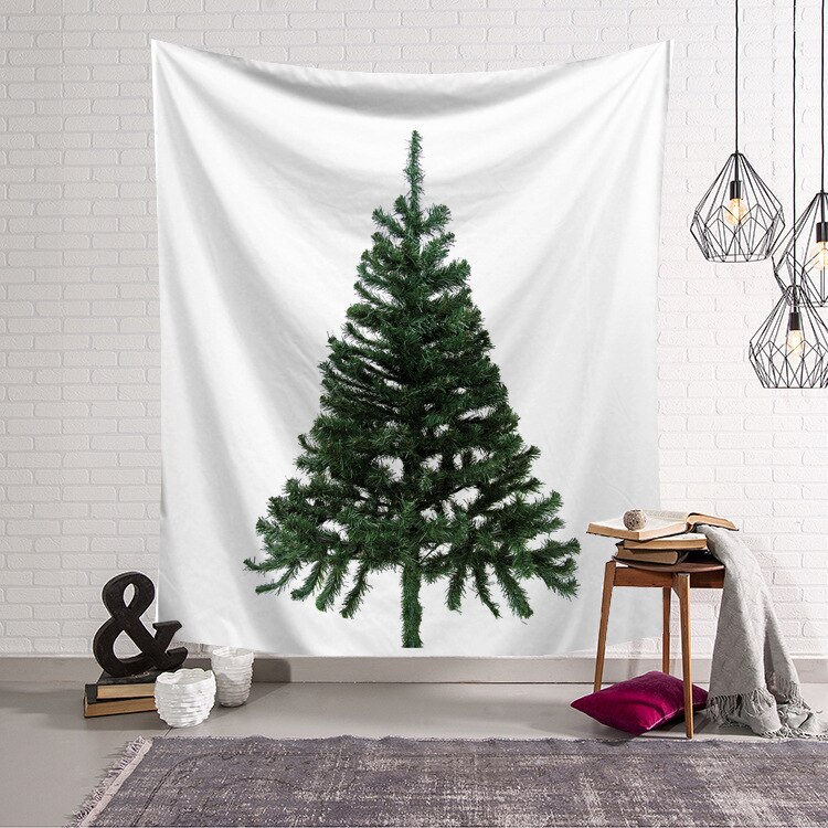Væg hængende dekoration gobelin juletræ trykt hjemmetæppe: A6