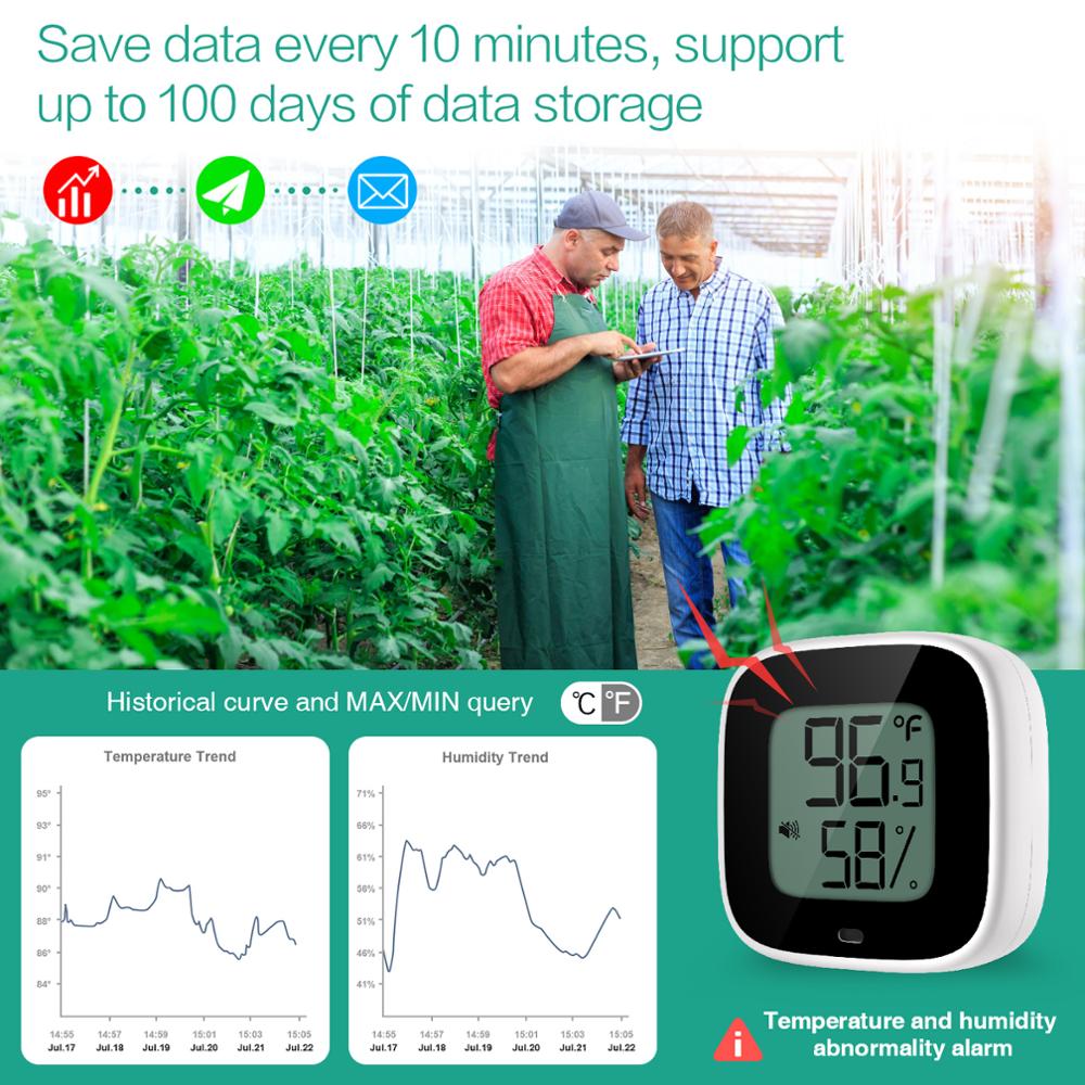 ORIA Wireless Thermometer Hygrometer Mini Bluetooth 5.0 Humidity Temperature Sensor Alert Build-in Magnet for House