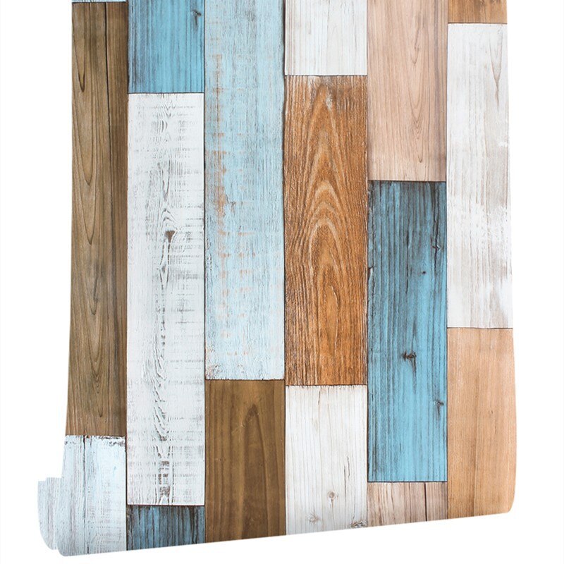 Home Decor 3D PVC Wood Grain Wall Stickers Paper Brick Stone wallpaper Rustic Effect Self-adhesive Home Decor Sticker Room: 05