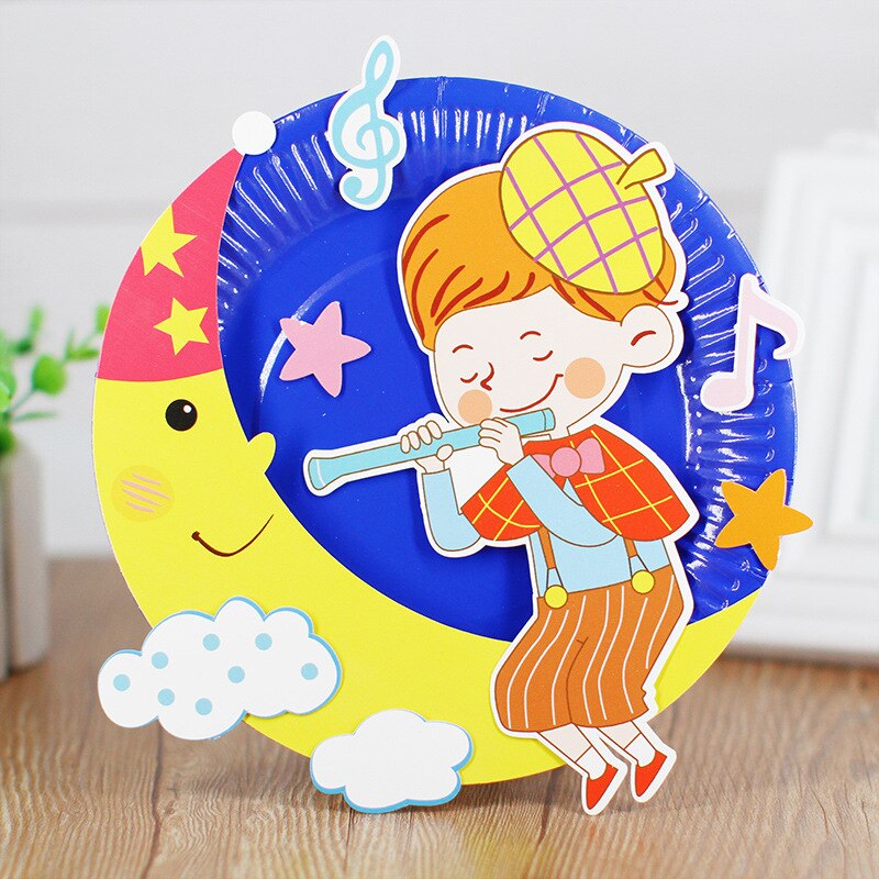 Dysk do papieru malowanie przedszkole pakiet materiałów płyta naklejki malowanie Puzzle dla dzieci kreatywne ręcznie dzieci papier do majsterkowania płyty