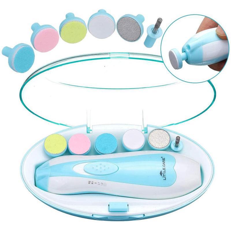 Tagliaunghie elettrico di sicurezza per bambini tagliaunghie tagliaunghie Trimmer strumento per Manicure Manicure Set di strumenti per la cura della Pedicure per Ki G3l9: Cielo Blu