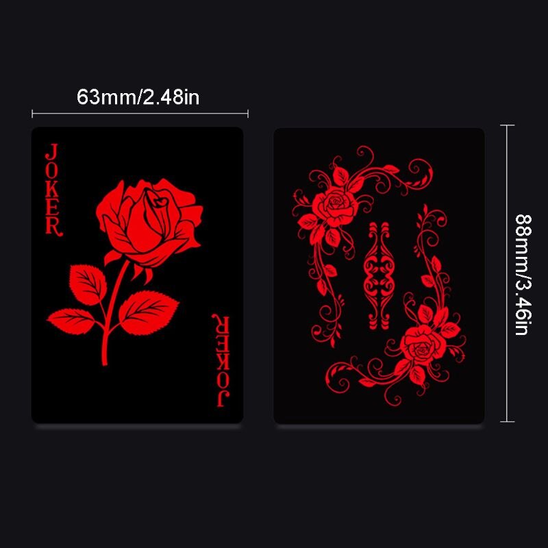 55sheets/box Rose Flower Poker Waterproof Plastic Playing Cards Poker Cards 203E