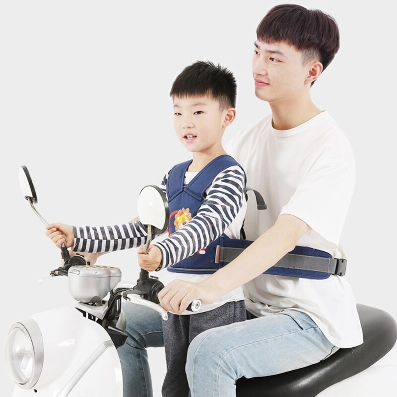 Kinderen Rijden Veiligheid Riemen Voor Elektrische Fietsen Motorfietsen Kind Veiligheid Harnas Met 4-In-1 Gesp Reflecterende Strip