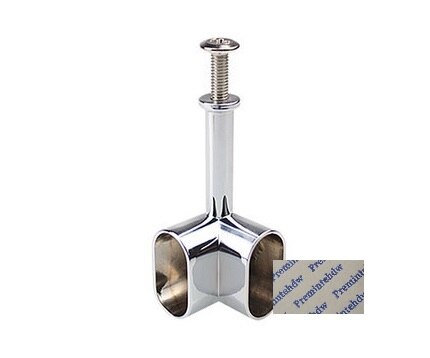 2 stk synke legering skap garderobe hjørne hengende oval stang støtte brakett holder flens antikk bronse måke krom: Krom