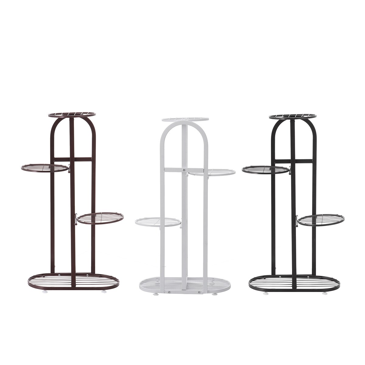 Metal 4 Layers Flower Stand Pots Holder Plants Shelves Display Rack Garden Home Decor Indoor Outdoor Planter Display Organizer
