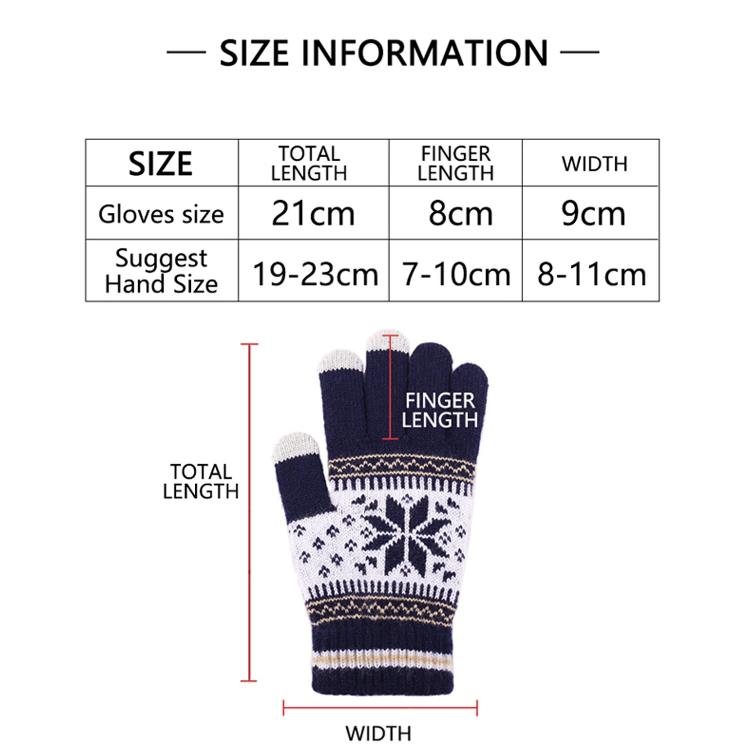 Outdoor Rijden Handschoenen Warme Winter Wol Gebreide Handschoenen Vrouwen En Mannen Sneeuwvlok Patroon Volledige Vinger Unisex Touch Screen handschoenen