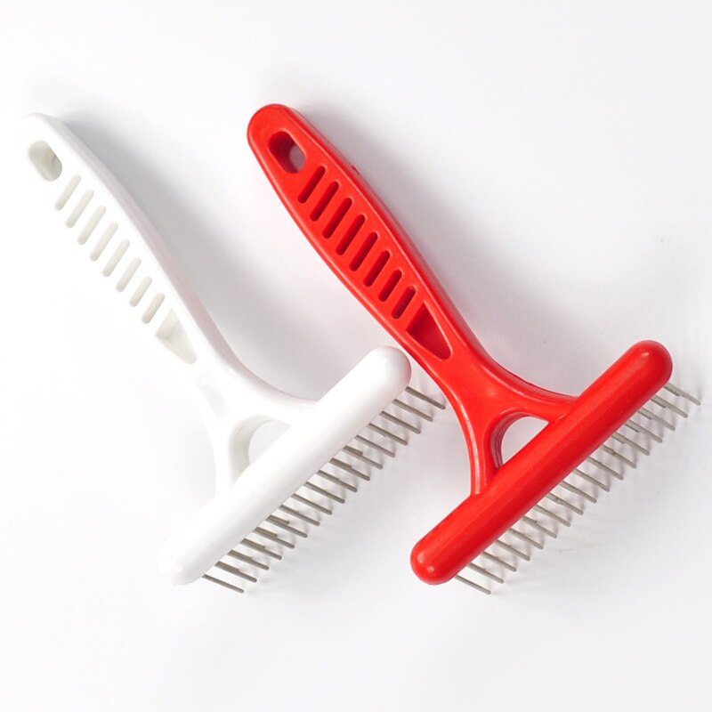 Pet open knot comb long hair dog stainless steel open knot comb cat dog special rake comb beauty products dog comb