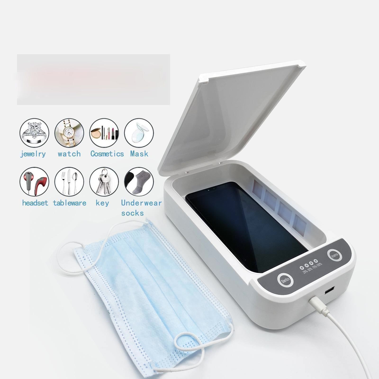 Mobile Phone Sanitizer UVC Ultraviolet Disinfection Box Epa Mask Sterilization with Wireless Charger Charging