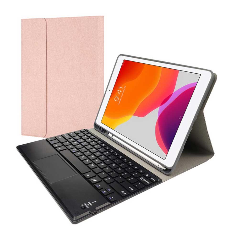 Wireless Keyboard Case Voor Ipad 10.2 Tablet Case Bluetooth Keyboard Cover Voor Ipad 10.2 Pu Leather Afneembare Cover: Rose