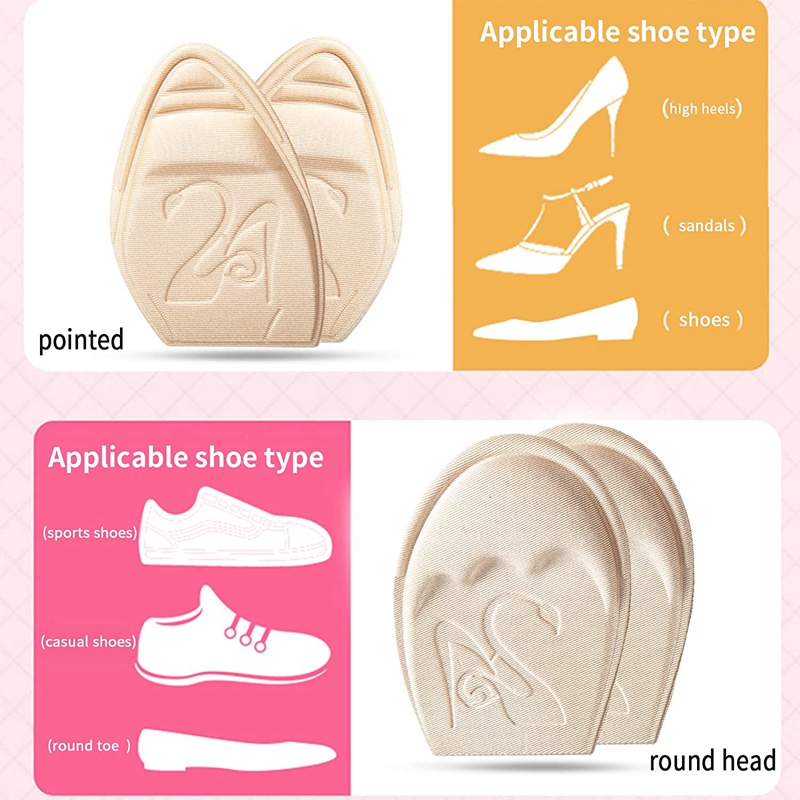 Coussinet avant-pied pour femmes, talons hauts, demi-semelle intérieure, bouchon d'orteil, réduit la taille de la chaussure, coussinets antidérapants, Anti-douleur, semelles intérieures pour chaussures