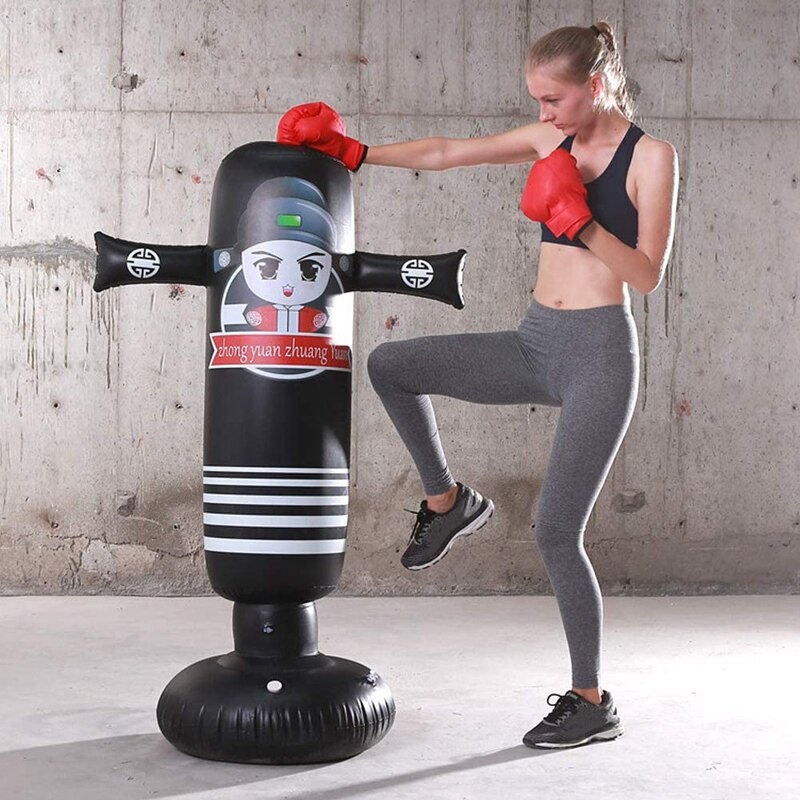 Inflatable Kids Punching Bag Inflatable Boxing Punching Bag for Practicing Karate Taekwondo MMA Relieve Pent Up Energy