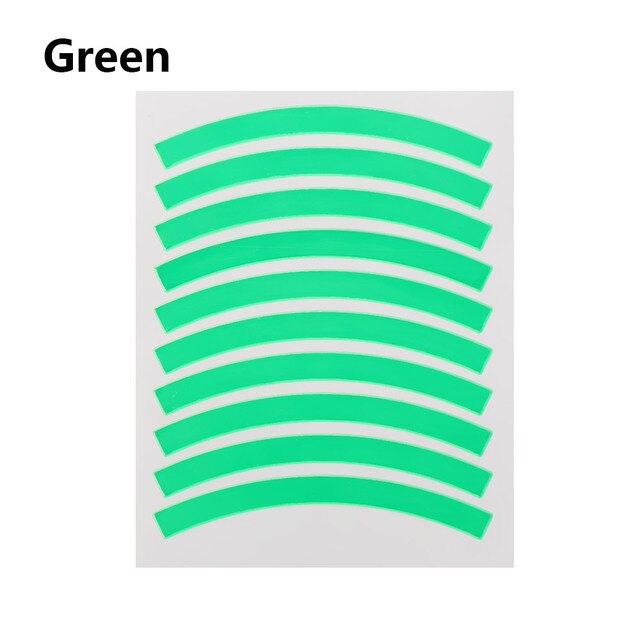 Calcomanías reflectantes para rueda de bicicleta de equilibrio para niños, pegatinas de seguridad, accesorios para bicicleta, 10 Uds.: green