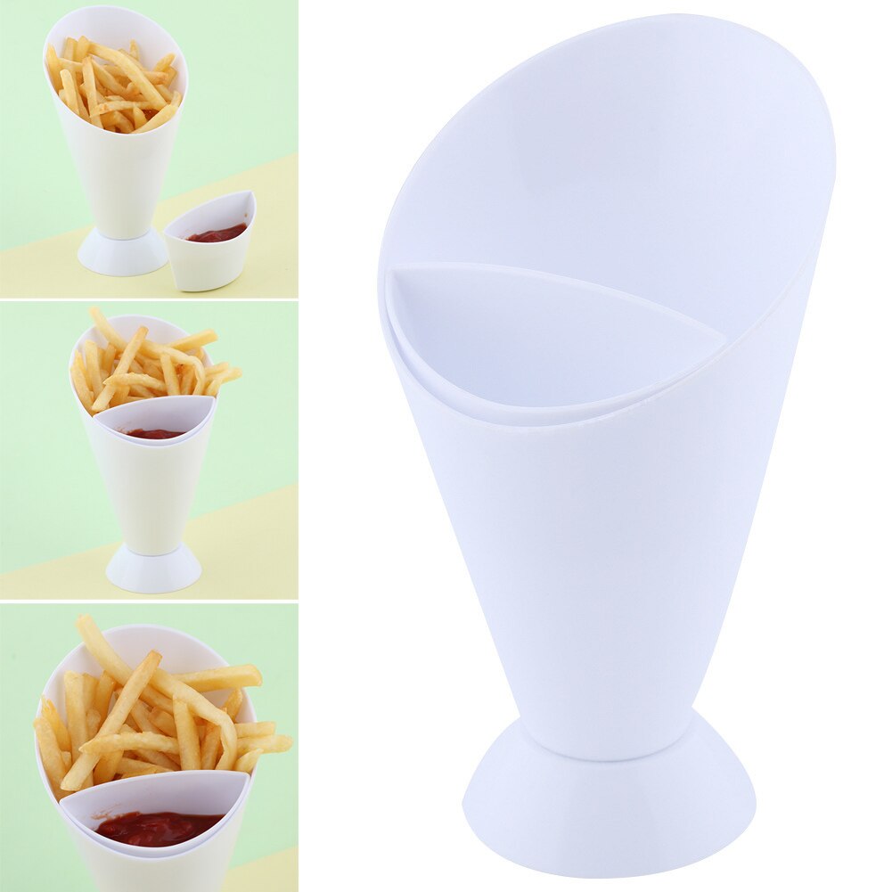 Frieten Cup Container Dompelen Kegel Snack Houder Stand Voor Salade Saus Keuken FAS6