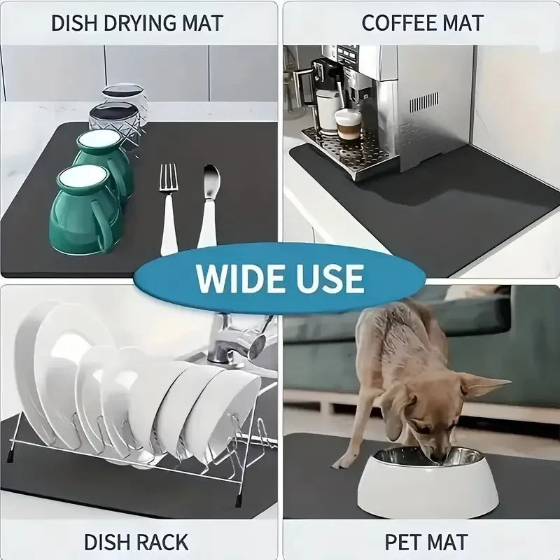 Absorberend Servies Schotel Droogmatten Boho Bloemen Bureau Afvoer Pad Hittebestendige Tegenmat Antislip Aftappen Placemat Keuken
