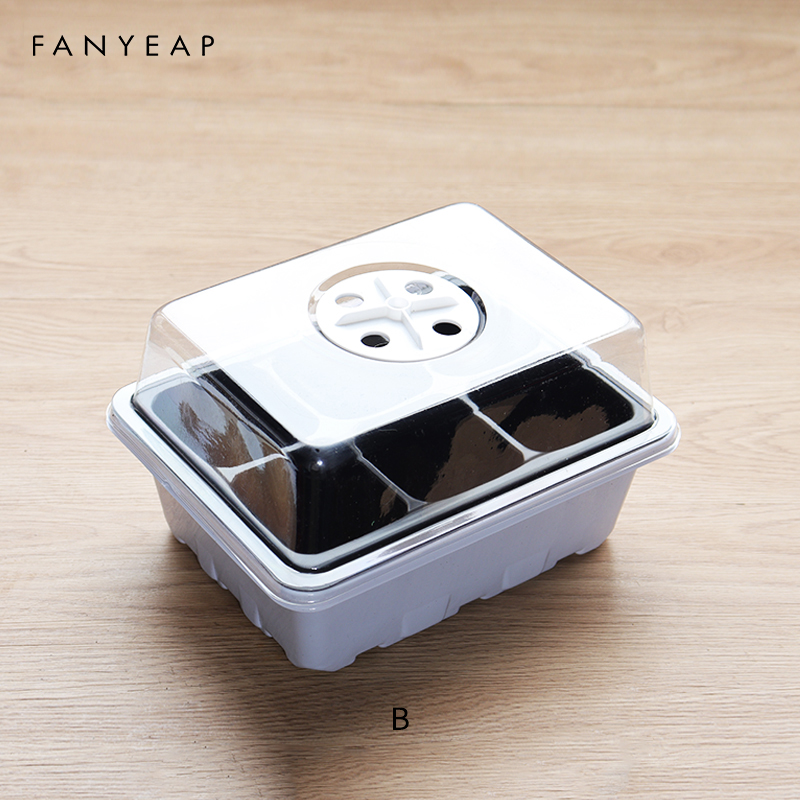 Nursery Pots Plant Seed Box Tray Insert Seeding Case Plastic Plant Seeds Growing Box Base Garden Grow Box: B-Random Color