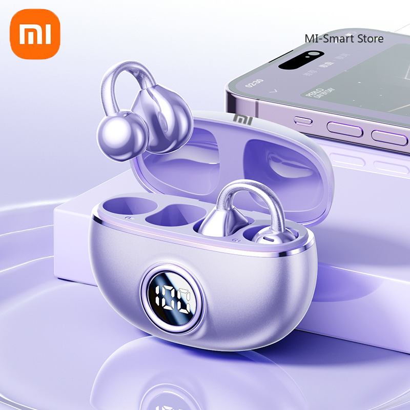 Xiaomi Bluetooth 5.4 oordopjes Draadloze koptelefoon Clip-on oordopjes met digitaal display Ruisonderdrukkende waterdichte sportoortelefoon: Sky Blue