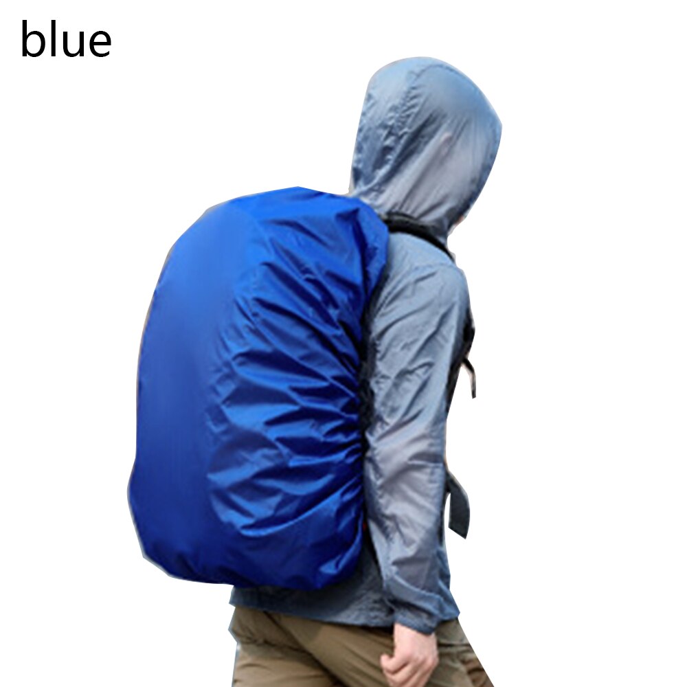 Poncho impermeable ligero reflectante para mochila, bolsa de hombro ultraligera resistente al agua, protege la lluvia al aire libre: Color azul