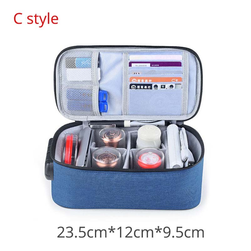 Große Kapazität Dokument Lagerung Tasche Mit Passwort Lock Wasserdichte Dokument Tasche Bussiness Dichtung Organizer Handtasche: C-blue