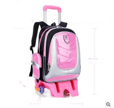 PU School Trolley backpack bag for boys kids wheeled Backpack for School Trolley bag On wheels for kids School Rolling Backpack