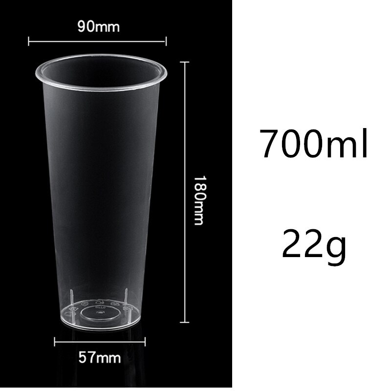 50pcs thick transparent plastic cups 500ml 700ml disposable coffee cup birthday party favors cold drink cups: cup9