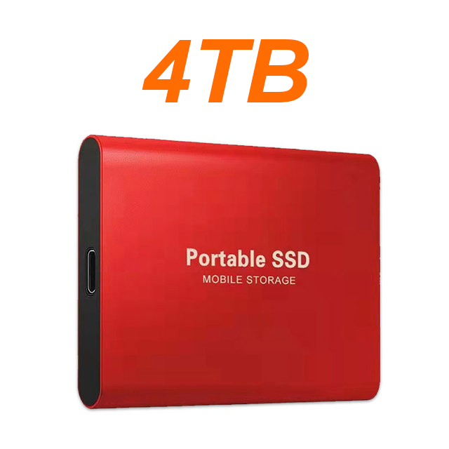Bærbar ekstern harddisk 1tb støjsvag solid state-drev 2tb 4tb mobil disk højhastigheds-ssd til pc, bærbar computer, hjemme og kontor: Flerfarvet