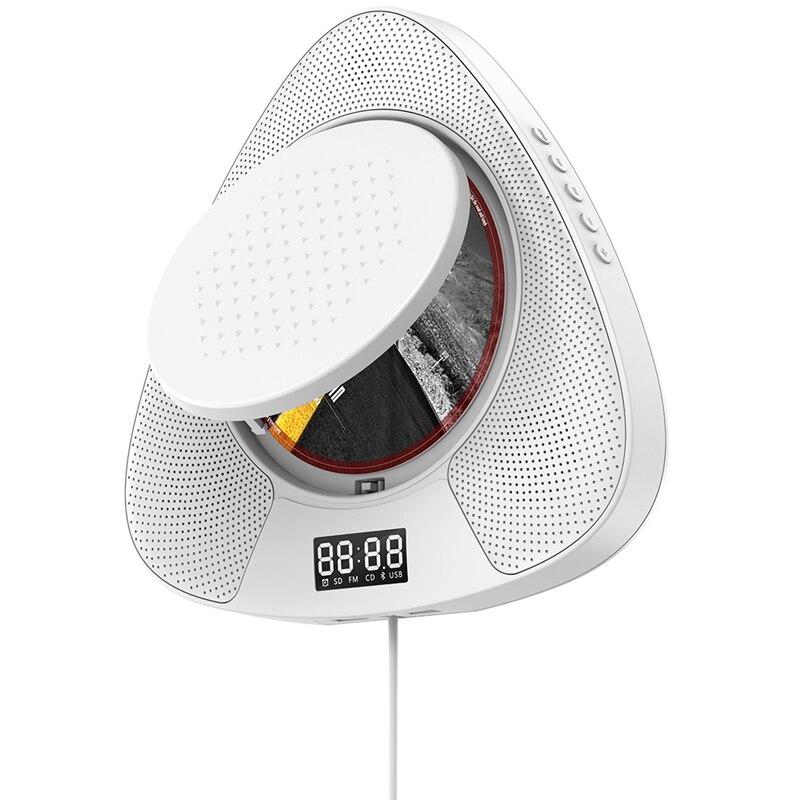 CD Player Wall-Mounted Bluetooth Portable Home Audio with Remote Control FM Radio Built-in HiFi Speakers USB MP3: Default Title