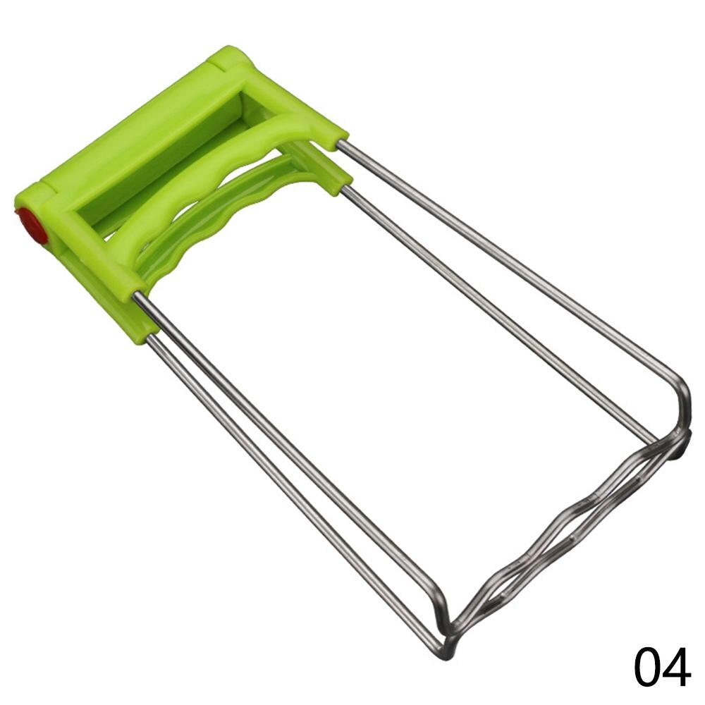 Opvouwbare Hete Kom Clip Pot Rvs Schotel Houder Stoomboot Tong Siliconen Oven Mitt Keuken Gereedschap Anti Proximity handschoenen: Green
