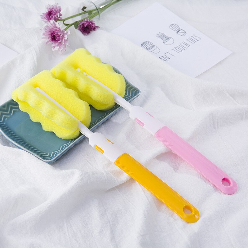 Sponge Baby Bottle Cleaning Sponge Brushes Glass Milk Feeding Bottle Cup Brush Cleaning Cup Scrubber Washing Brushes Random