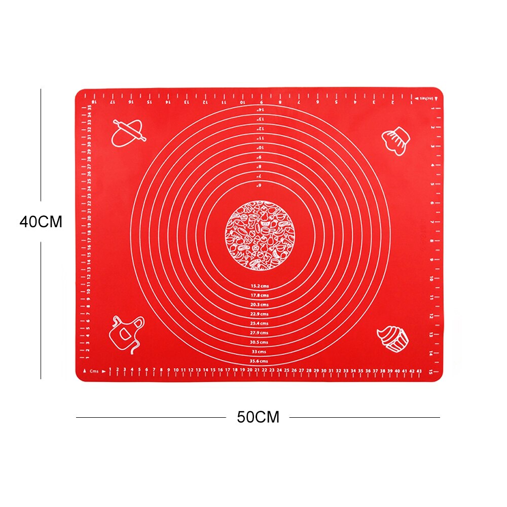 Feuille pour pâte à Pizza, pâtisserie, pâtisserie, ustensiles de cuisine, tapis de cuisson antiadhésif en Silicone: A-RED - 50 x 40cm