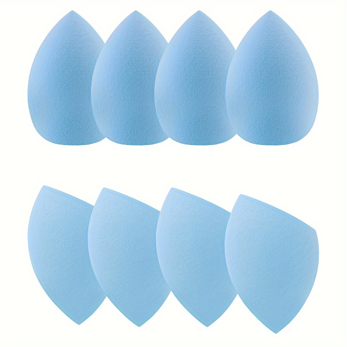 8 Uds. Esponjas de maquillaje de huevo de belleza, licuadoras, esponjas de belleza, aplicador de base: Azul